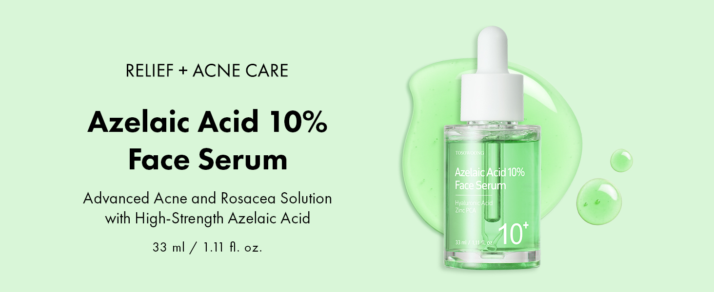 TOSOWOONG Azelaic Acid 10% Face Serum – Redness Soothing, Rosacea & Blemish Care banner 1