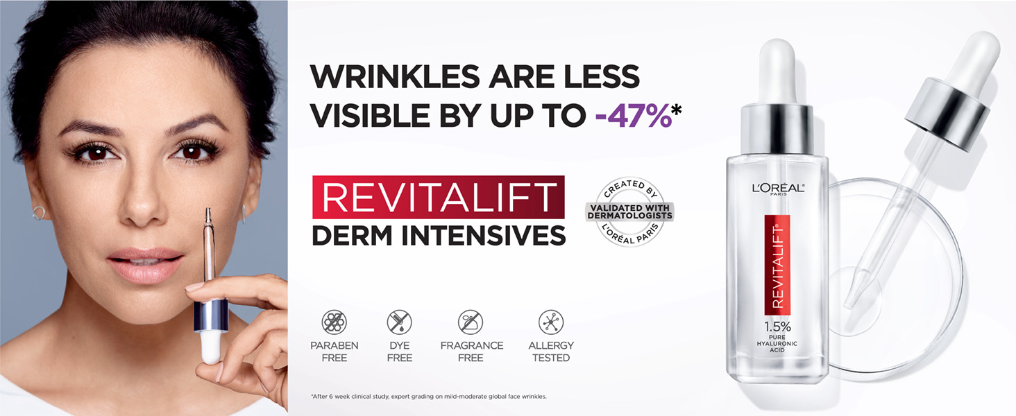 L'Oreal Paris Revitalift 1.5% Hyaluronic Acid Serum – Anti-Aging, Hydrating, Fra banner 1