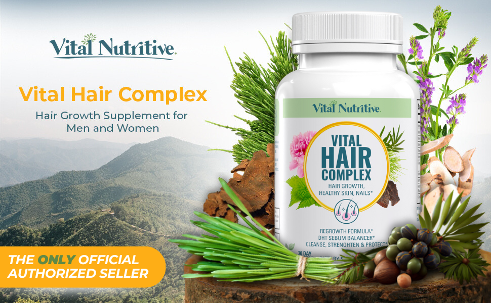 VITAL NUTRITIVE Vital Hair Complex – Biotin & Vitamin B Hair Supplement for Wome banner 1