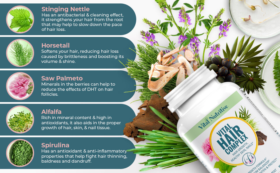 VITAL NUTRITIVE Vital Hair Complex – Biotin & Vitamin B Hair Supplement for Wome banner 3