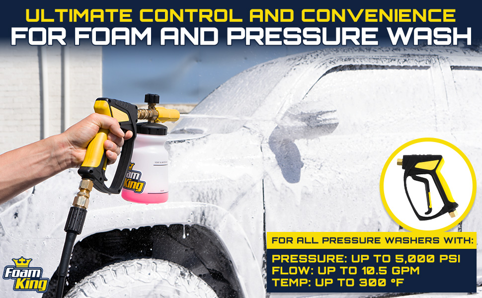 Clean Car USA Foam Cannon Pressure Washer Gun – Stubby Foam Sprayer with Swivel, banner 3