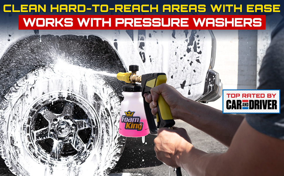 Clean Car USA Foam Cannon Pressure Washer Gun – Stubby Foam Sprayer with Swivel, banner 1