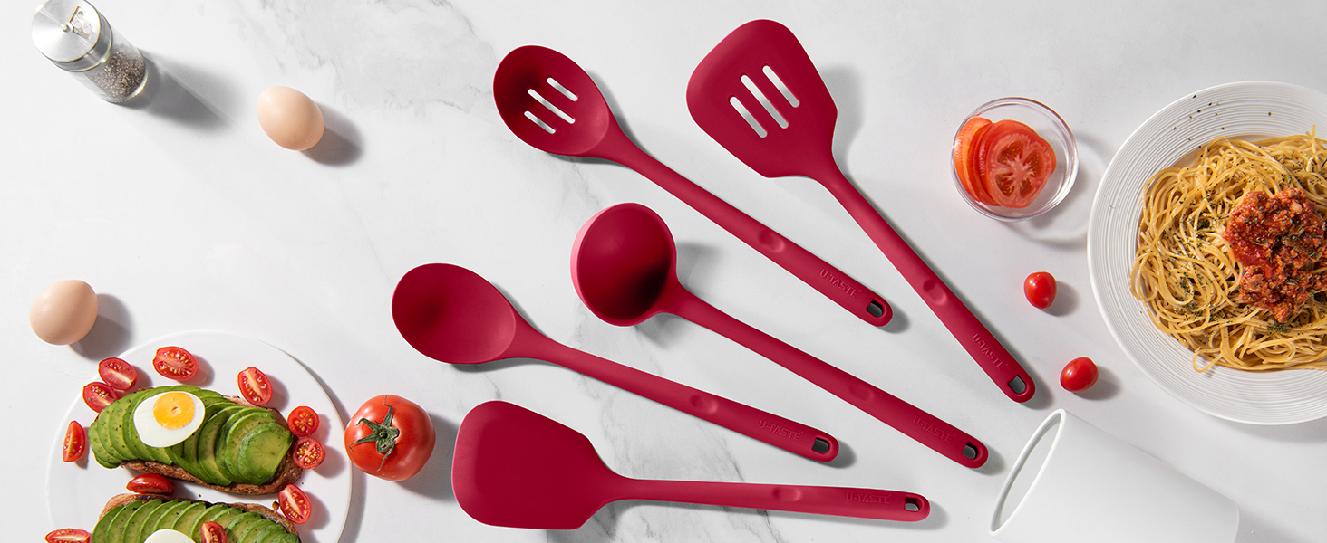 U-Taste Silicone Kitchen Cooking Utensil Set – 5-Piece High Heat Resistant, 13.6 banner 3