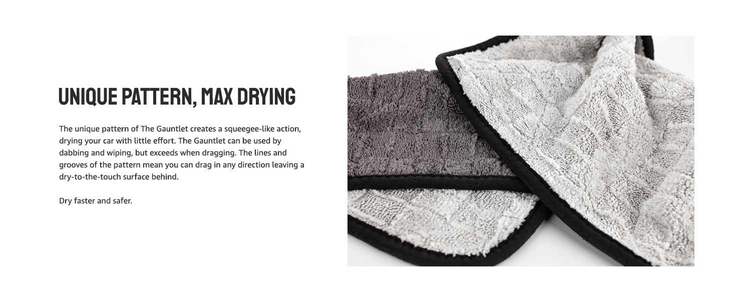 The Rag Company Gauntlet Car Drying Towel – 70/30 Korean Microfiber, 900 GSM, Fa banner 4