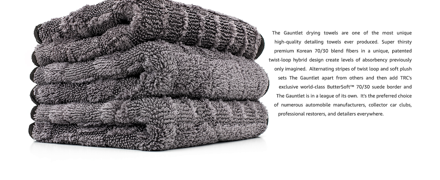 The Rag Company Gauntlet Car Drying Towel – 70/30 Korean Microfiber, 900 GSM, Fa banner 2