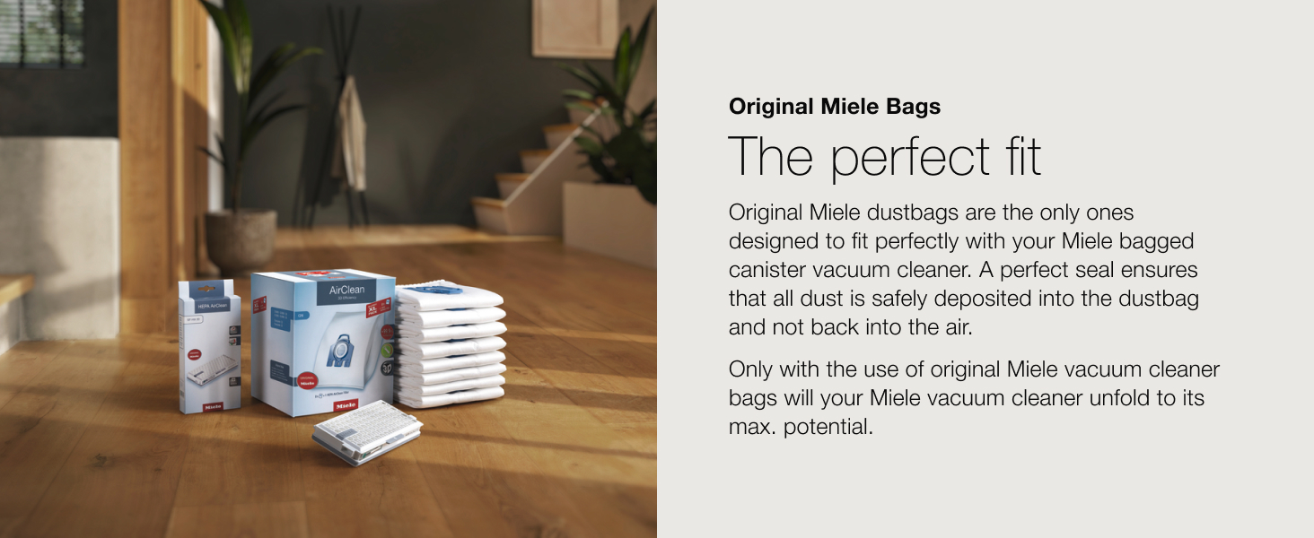 Miele 10123210 AirClean 3D Efficiency Dust Bags – Type GN, 4 Bags & 2 Filters, H banner 2
