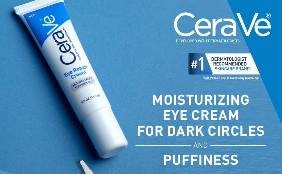 CeraVe Eye Repair Cream – Under Eye Treatment for Puffiness & Bags, Hyaluronic A banner 1