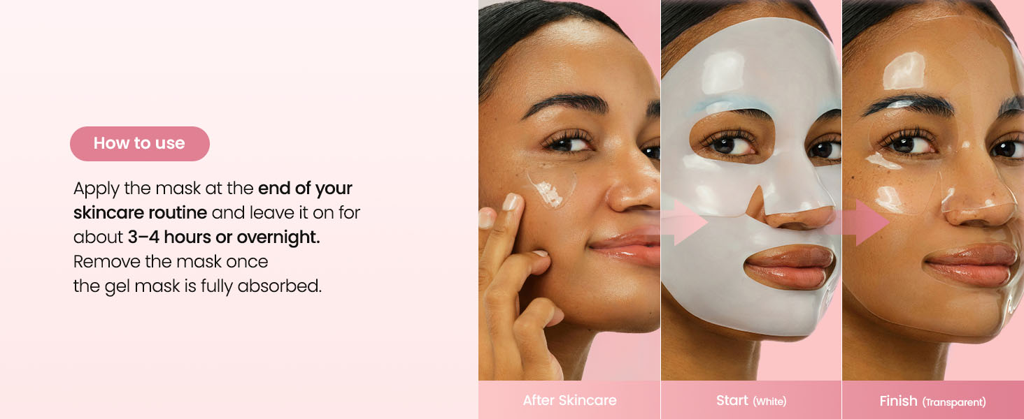 Hydrating Overnight Hydrogel Collagen Face Mask, Pore Minimizing & Elasticity Boosting, Deep Moisturizing & Plumping Skincare Treatment, Travel-Friendly Self Ca banner 5