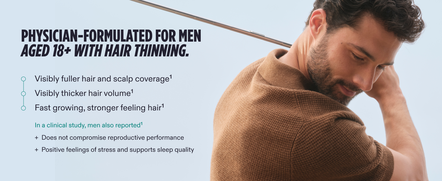 Nutrafol Men’s Hair Growth Supplements – Thicker Hair & Scalp Support 1 Month Supply 120 Capsules banner 1