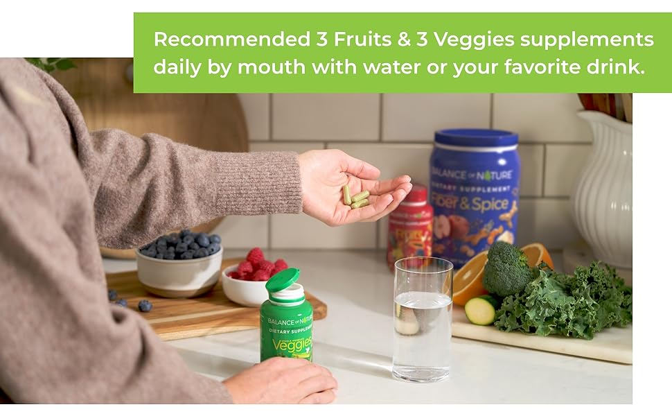 Balance of Nature Fruits & Veggies Supplements – Whole Food Capsules for Men, Women & Kids (90 Fruit + 90 Veggie Capsules) banner 4