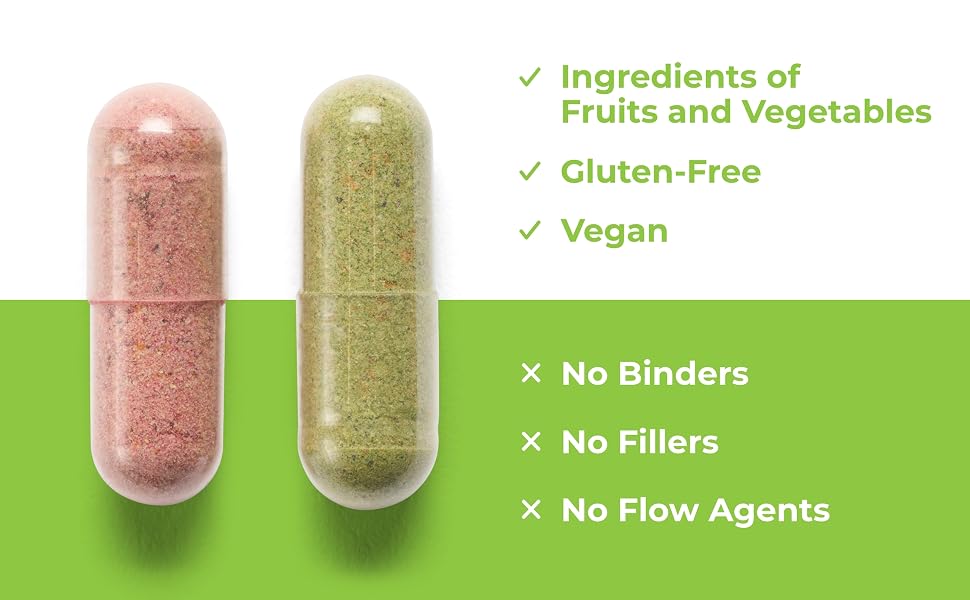 Balance of Nature Fruits & Veggies Supplements – Whole Food Capsules for Men, Women & Kids (90 Fruit + 90 Veggie Capsules) banner 3