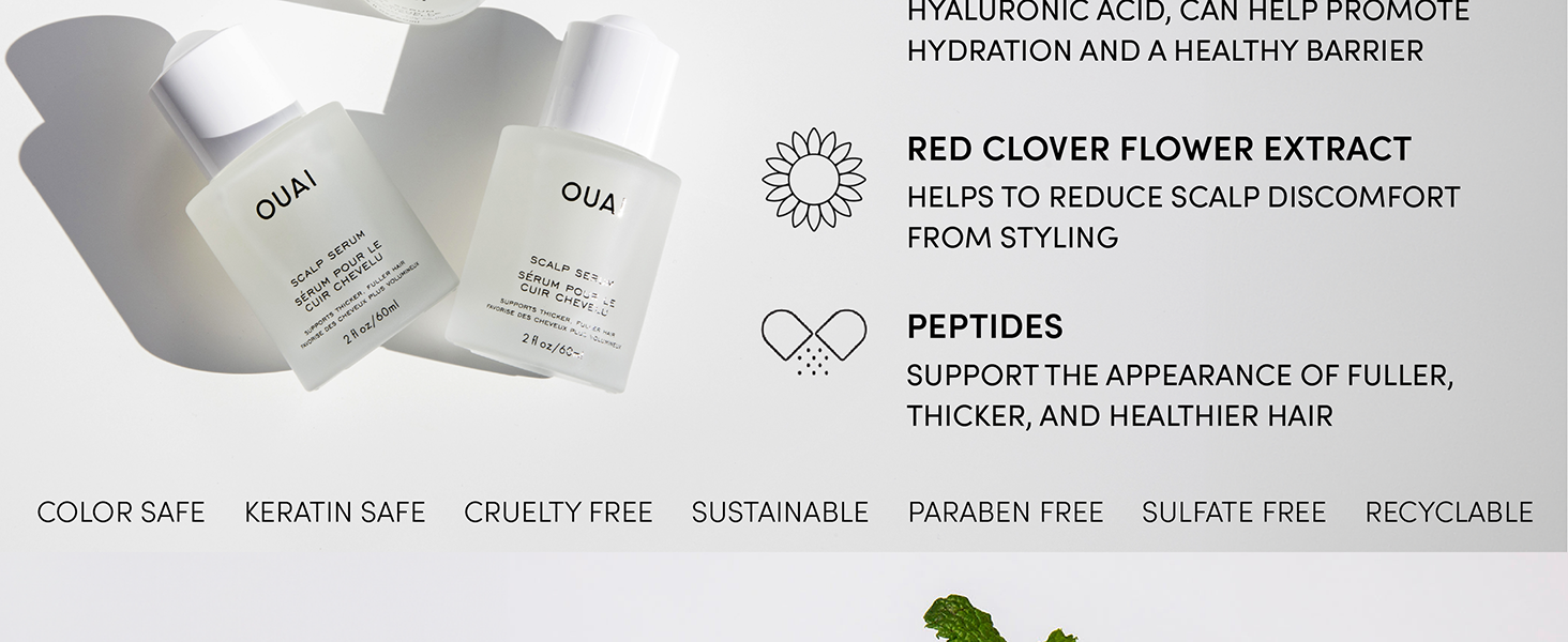 OUAI Scalp Serum – Balancing Hair & Scalp Treatment with Peptides, Red Clover & Siberian Ginseng for Thicker Fuller-Looking Hair (2 fl oz) banner 3