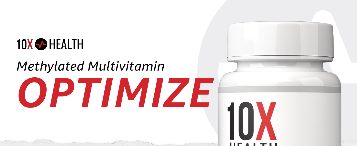 10X Health Optimize Methylated Multivitamin for Men – 34-in-1 Formula with Methyl B Complex, B12 (800 mcg), 5-MTHF & NAC (90 Capsules) banner 1