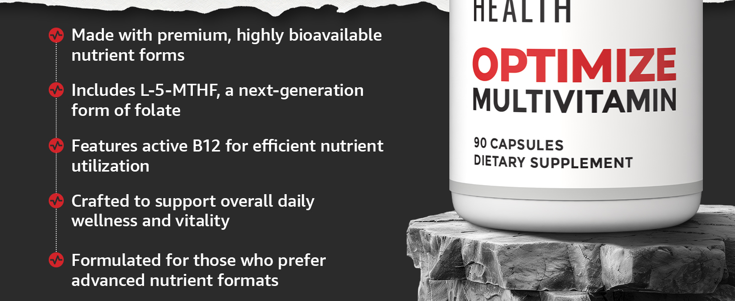 10X Health Optimize Methylated Multivitamin for Men – 34-in-1 Formula with Methyl B Complex, B12 (800 mcg), 5-MTHF & NAC (90 Capsules) banner 2