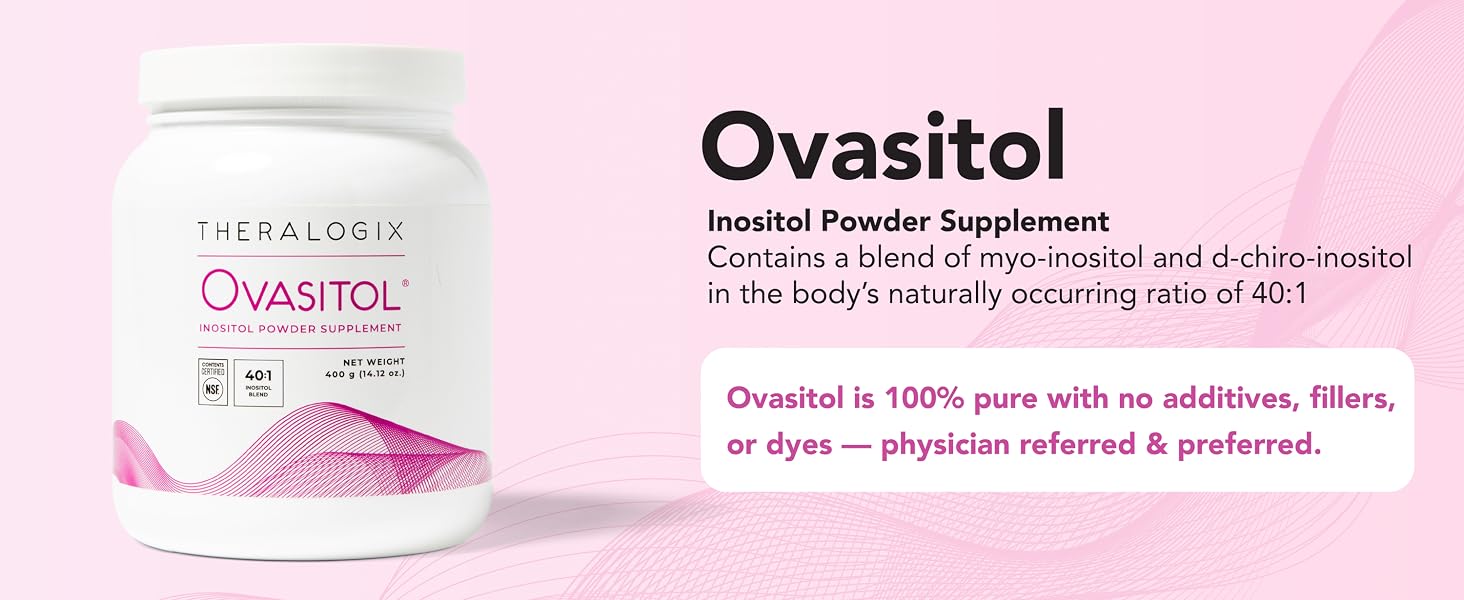 Theralogix Ovasitol Inositol Powder 400 g – Myo & D-Chiro Inositol for Hormone Balance & Ovarian Support (90-Day Supply) banner 1