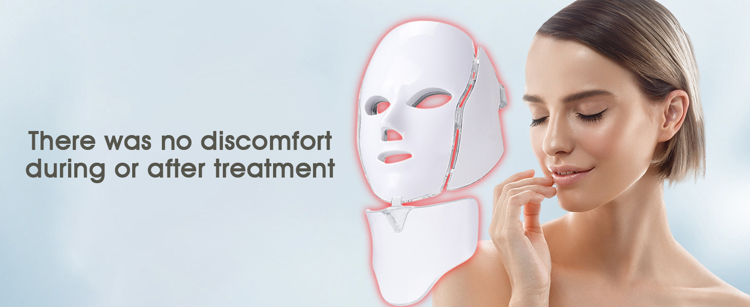 comfort led Light Therapy for Face, Led Face Mask Light Therapy, 7-1 Colors LED Facial Skin Care Mask with nack banner 3