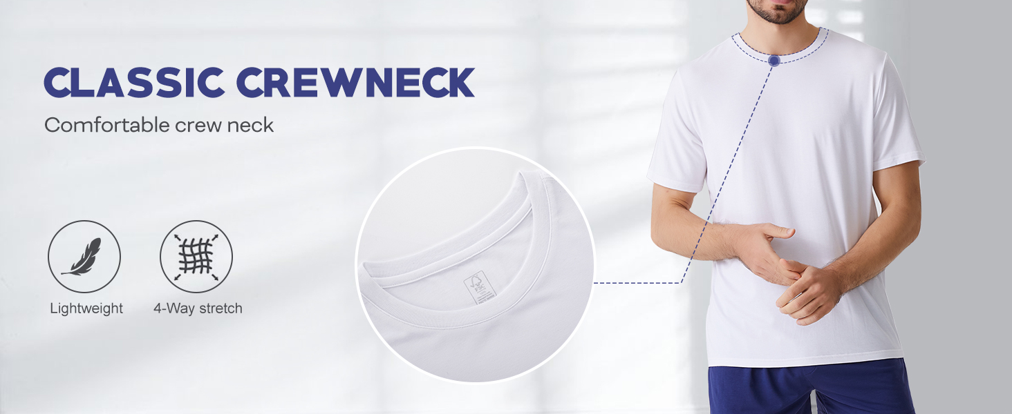 BAMBOO COOL Men’s Undershirt Moisture-Wicking T-Shirts White 3 Pack banner 2