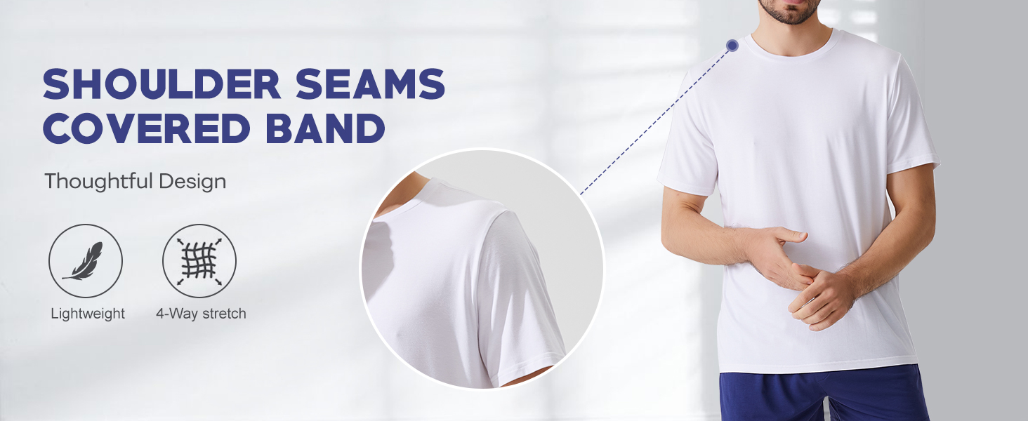 BAMBOO COOL Men’s Undershirt Moisture-Wicking T-Shirts White 3 Pack banner 4