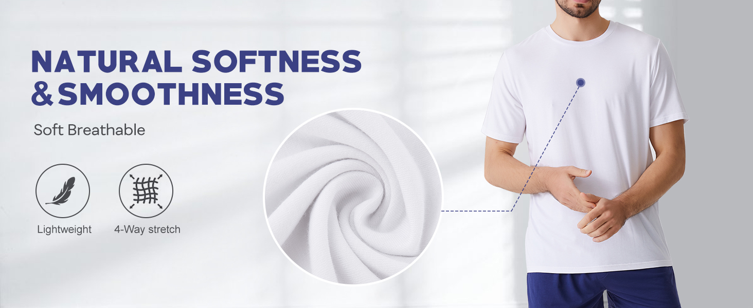 BAMBOO COOL Men’s Undershirt Moisture-Wicking T-Shirts White 3 Pack banner 3